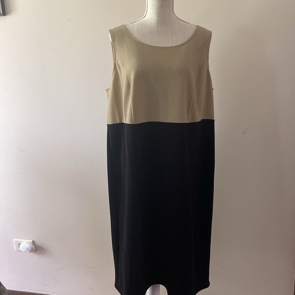 Danny and Nicole woman’s 2 pcs plus jacket / dress zing zag design back, tan - Picture 8 of 17